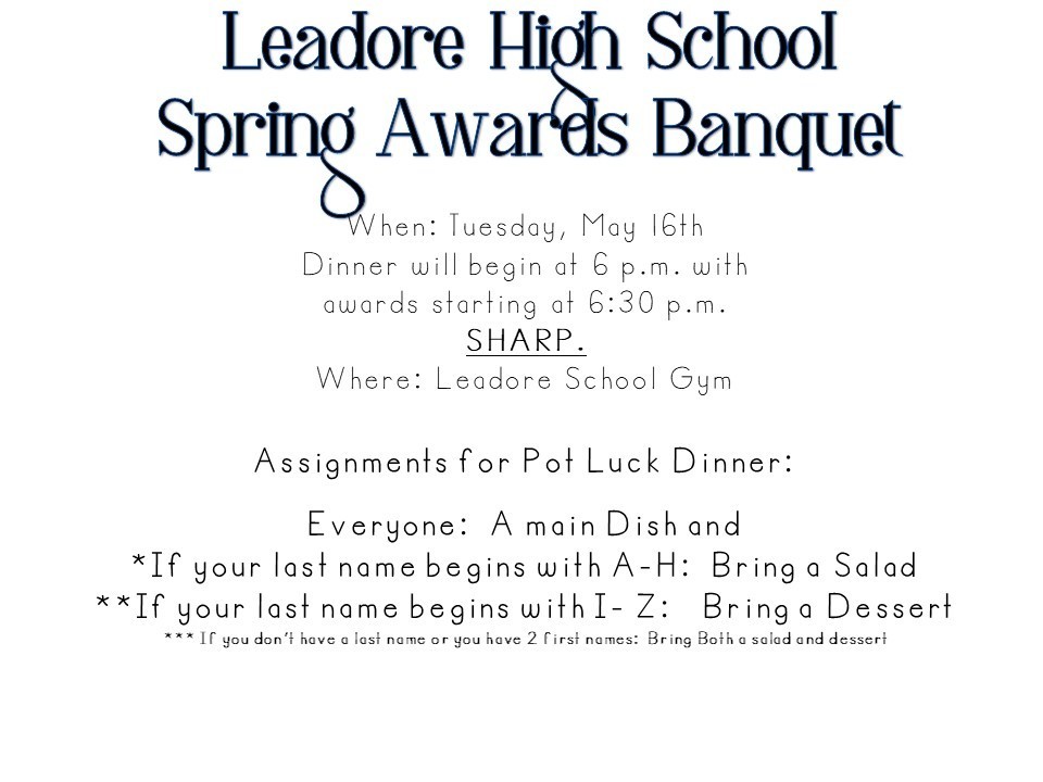 Spring Awards Banquet Flyer